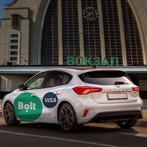 50% discount for the car trips to and from the railway station from Bolt and Visa